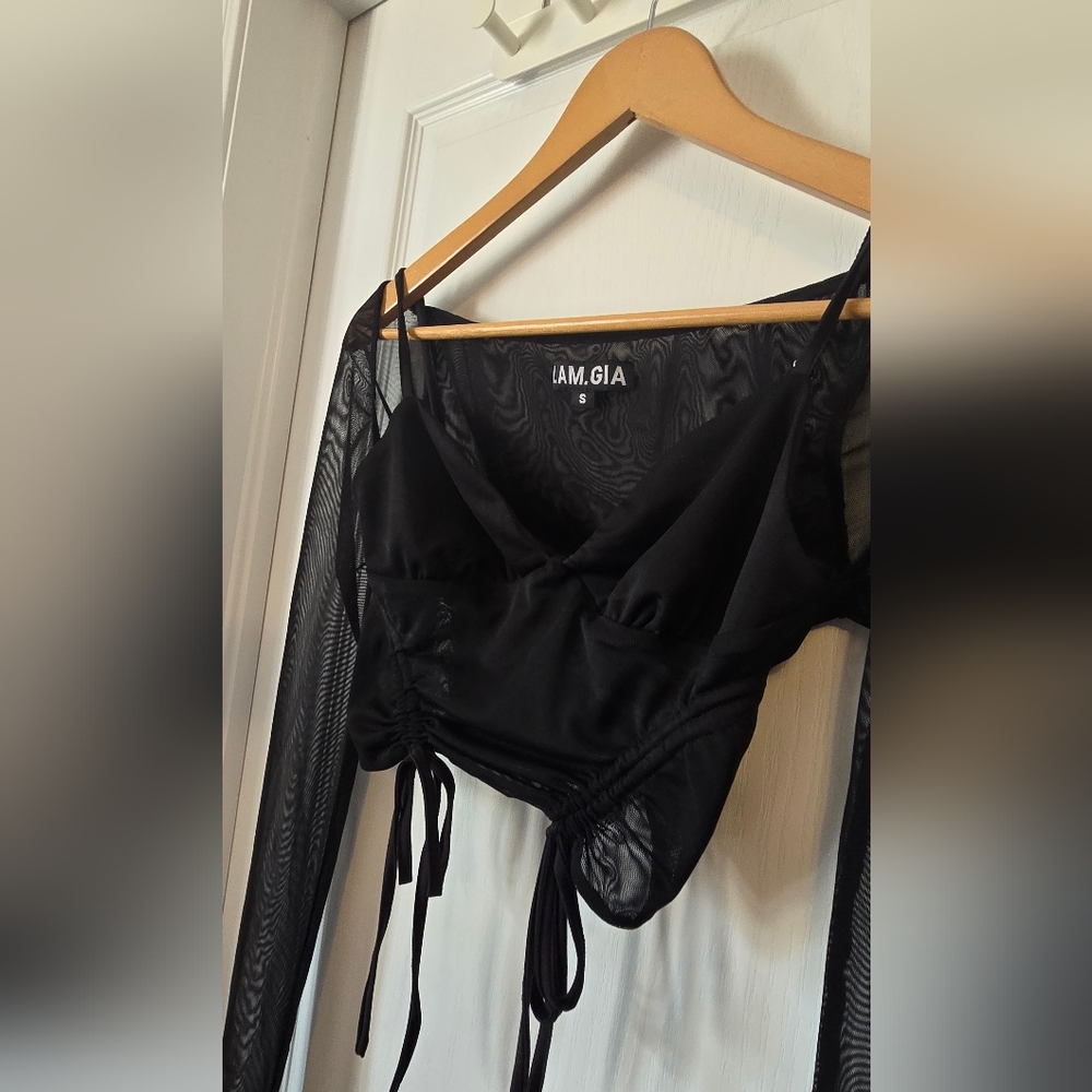 I AM GIA sheer black top - Picture 3 of 6